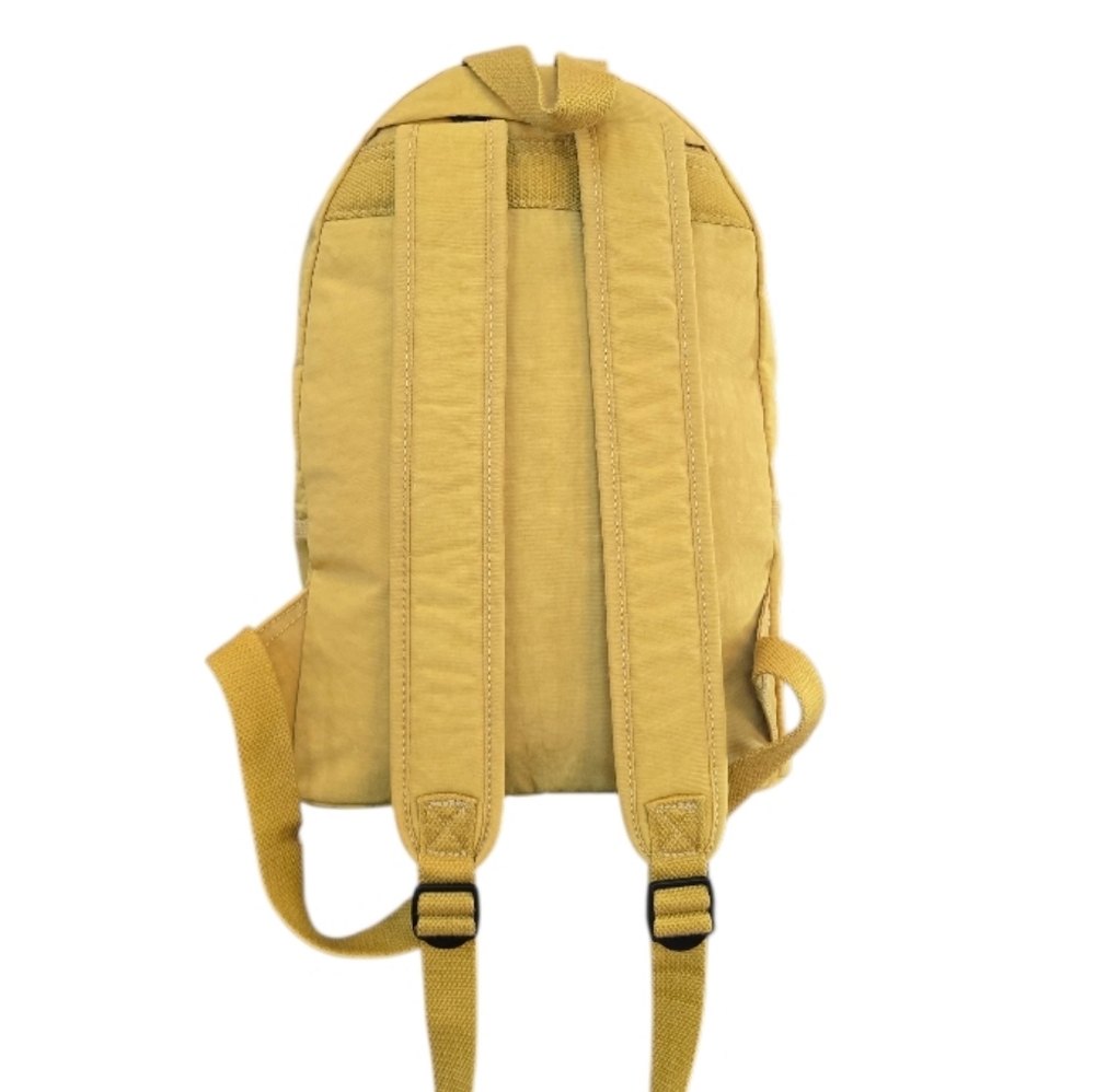 Kipling Mustard Yellow Nylon Backpack with Monkey Charm - Picture 3 of 15